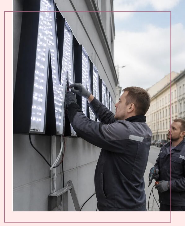 Изготовление и монтаж светодиодных LED вывесок в Тюмени