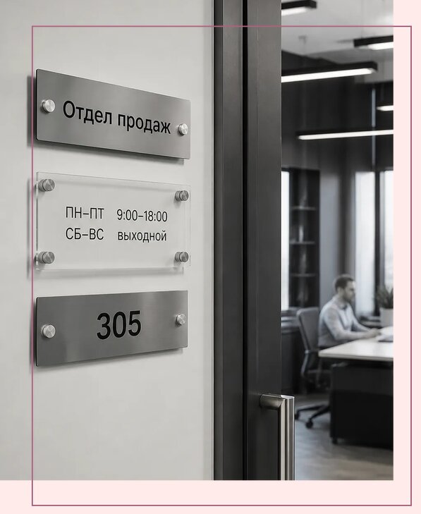 Офисные таблички на дверь в Тюмени по цене от 5001 р. | Аванза-Тюм